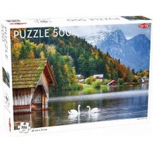 Puzzle 500 Landscape: Swans on a Lake