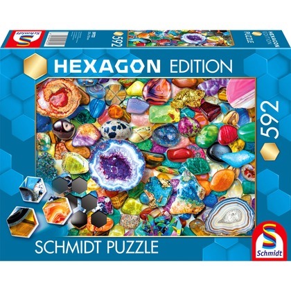 Puzzle 592 el. HEXAGON Potpourri z kamieni szlachetnych