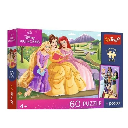 Puzzle 60 Disney Princess + plakat TREFL