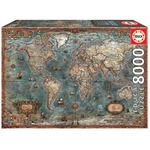 Puzzle 8000 el. Polityczna mapa świata (retro)