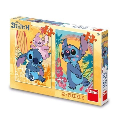 Puzzle Disney Zakochany Stitch 2w1 24 i 48el