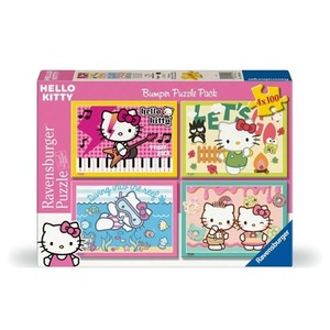 Puzzle dla dzieci 2D: Hello Kitty zestaw 4x100el