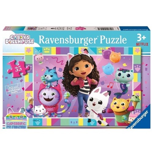 Puzzle dla dzieci 2D: Koci Domek Gabi 35el