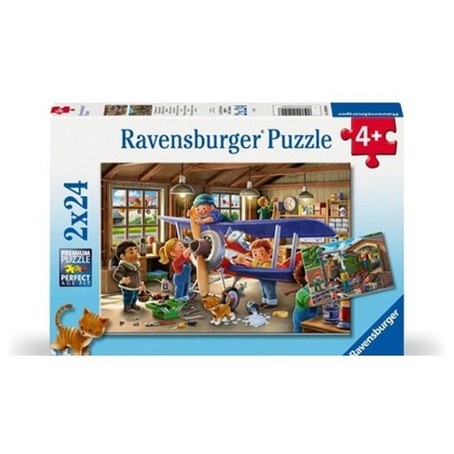 Puzzle dla dzieci 2D: Mechanicy w akcji 2x24el