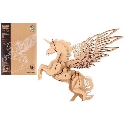 Puzzle drewniane 3D mityczne jednorożec