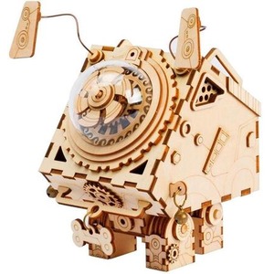 Puzzle Drewniane 3D Pozytywka Steampunk pies