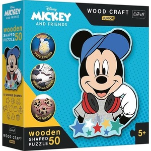 Puzzle drewniane 50 W świecie Mickey TREFL