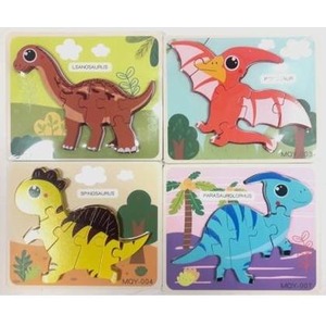 Puzzle drewniane dinozaury