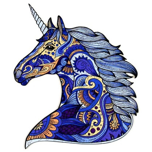 Puzzle drewniane / kolorowe 185 el. - Jednorożec