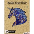 Puzzle drewniane / kolorowe 185 el. - Jednorożec