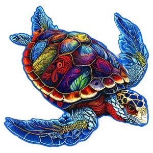 Puzzle drewniane / kolorowe 189 el. - Żółw