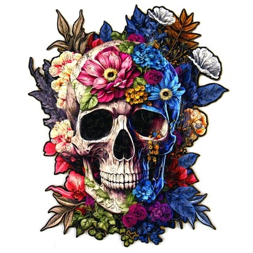 Puzzle drewniane / kolorowe 232 el. - Czaszka