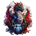 Puzzle drewniane / kolorowe 287 el. - Smok