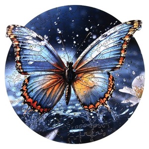 Puzzle drewniane / kolorowe - Motyl
