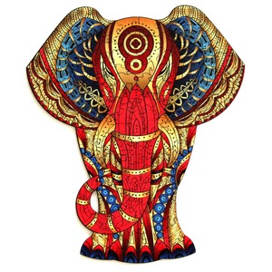 Puzzle drewniane / kolorowe - Słoń