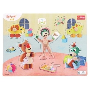 Puzzle drewniane medium Bobaski i Miś 61629