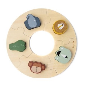 Puzzle drewniane okrągłe ze zwierzątkami