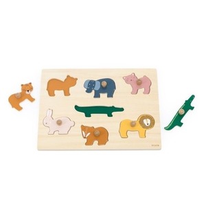 Puzzle drewniane ze zwierzętami 7el