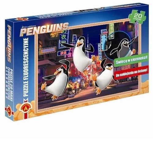 Puzzle fluorescencyjne 20 maxi Pingwiny z Madagaskaru