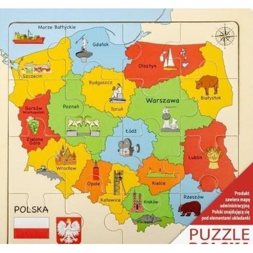 Puzzle Mapa drewniane 25x25cm