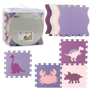 Puzzle mata edukacyjna Pianka EVA róż-fiolet 25szt
