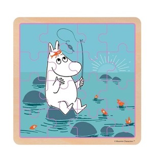 Puzzle Muminki Na Ryby drewniane 16el