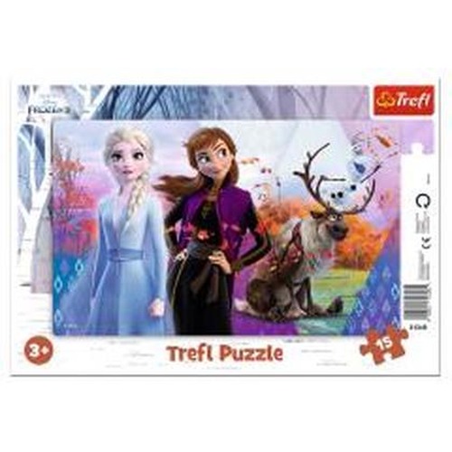 Puzzle ramkowe 15 Magiczny świat Anny i Elsy TREFL