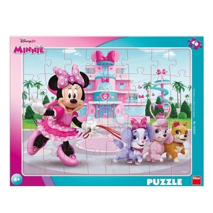 Puzzle ramkowe Myszka Minnie i pieski 40el
