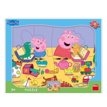 Puzzle ramkowe Świnka Peppa W pokoju 12el