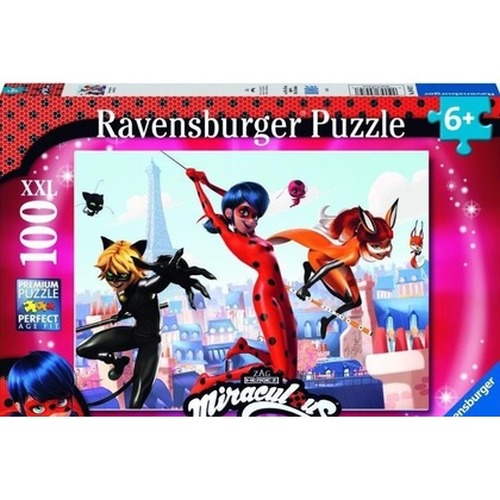 Puzzle XXL 100 Biedronka i czarny kot