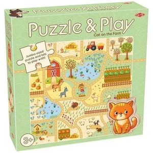 Puzzle z grą: Kot na farmie