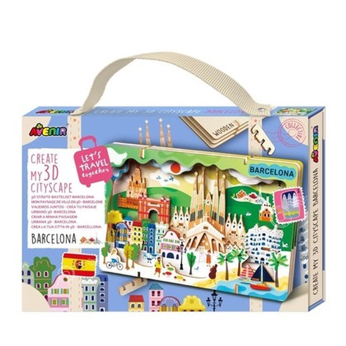 Stwórz pejzaż miejski Barcelona - puzzle drewniane