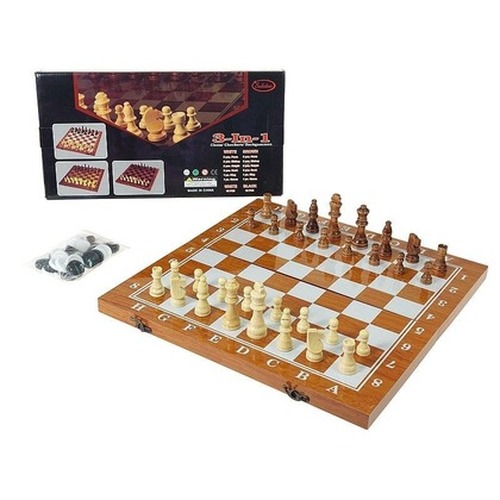 Szachy drewniane 3w1