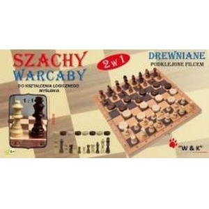 Szachy, warcaby 2w1 drewniane