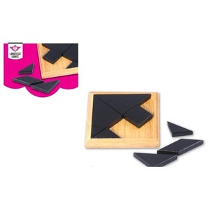 Tangram z naturalnego drewna w pudełku