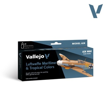 Vallejo: 71.164 - Model Air - Air War - Luftwaffe Maritime & Tropical Colors (8x18 ml)