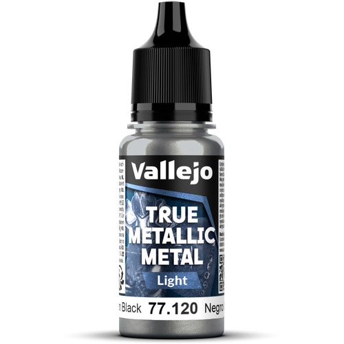 Vallejo: 77.120 - True Metallic Metal - Light - Obsidian Black (18 ml)