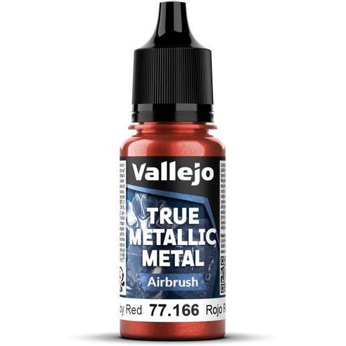 Vallejo: 77.166 - True Metallic Metal - Airbrush - Ruby Red (18 ml)