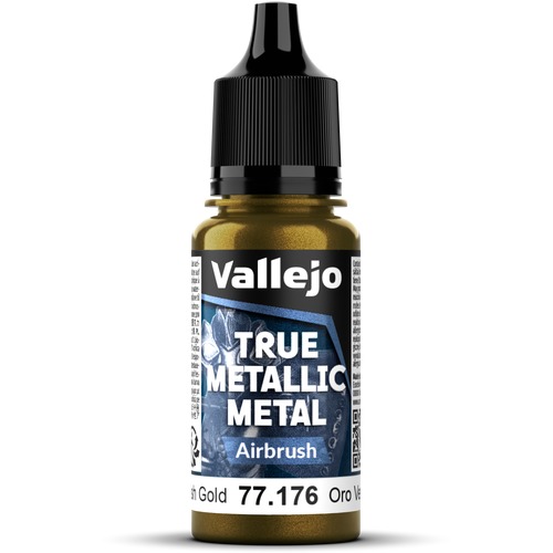 Vallejo: 77.176 - True Metallic Metal - Airbrush - Greenish Gold (18 ml)