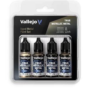 Vallejo: 77.258 - True Metallic Metal - Aged Metal Paint Set