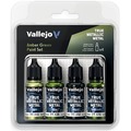 Vallejo: 77.266 - True Metallic Metal - Amber Green Paint Set (4)