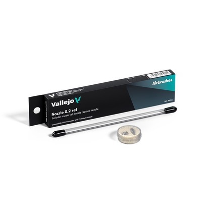 Vallejo: Airbrush - 0.2 Complete Needle + Nozzle/Needle Cap Set (Innovator & Profinish)