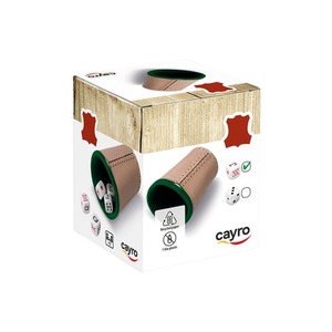 Zestaw do gry w kości: skórzany kubek + kości pokerowe 16 mm (674)