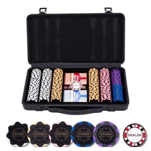 Zestaw pokerowy 300 żetonów bez nominałów 14g