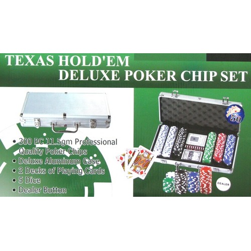 Żetony pokerowe z nominałami 300 szt. 11.5 g (620910)